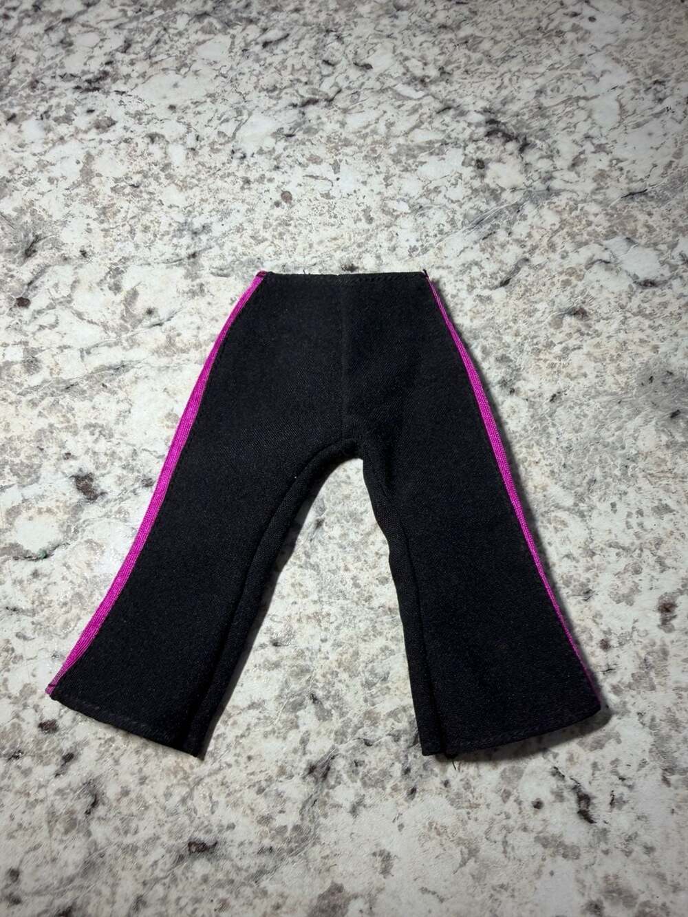 Doll Flare Pants Black and Magenta Side Stripe